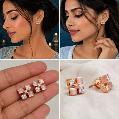Square shape petal studs